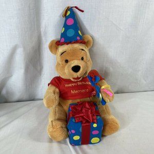 Disney Winnie the Pooh Bear Happy Birthday Memere Present Plush Stuffed Animal